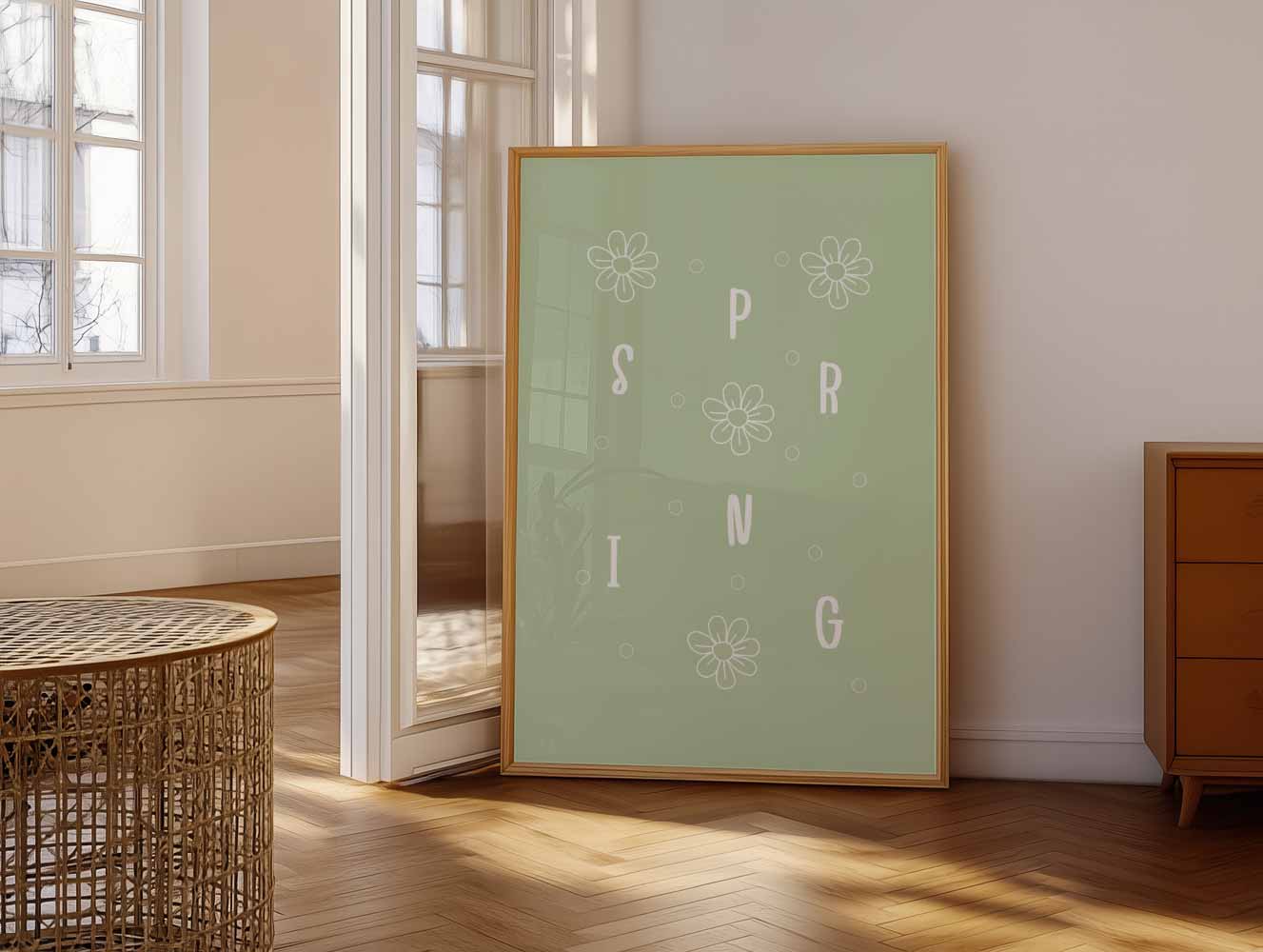 Vrolijke Lente Bloem Poster