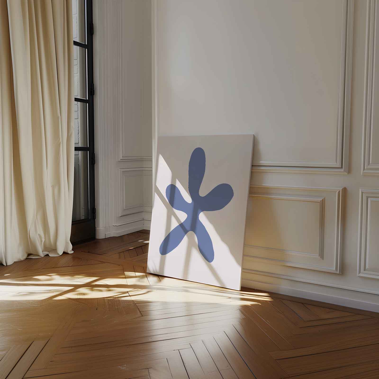 Abstracte Bloemvorm Op Licht Roze Achtergrond Kunstwerk-canvas-dibond-plexiglas-wanddecoratie-WallArtistic