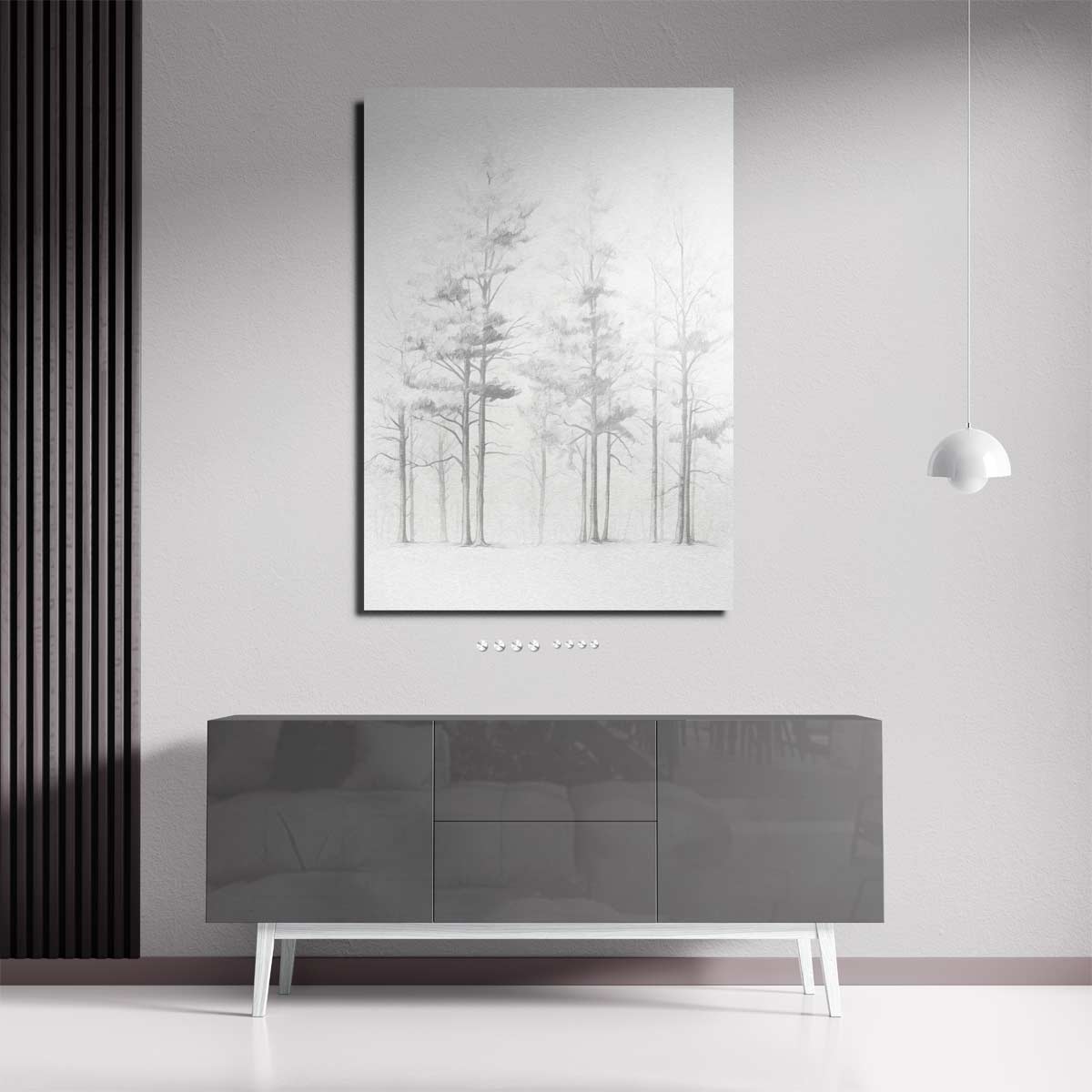Mystieke Mistige Bomen Kunstwerk-canvas-dibond-plexiglas-wanddecoratie-WallArtistic