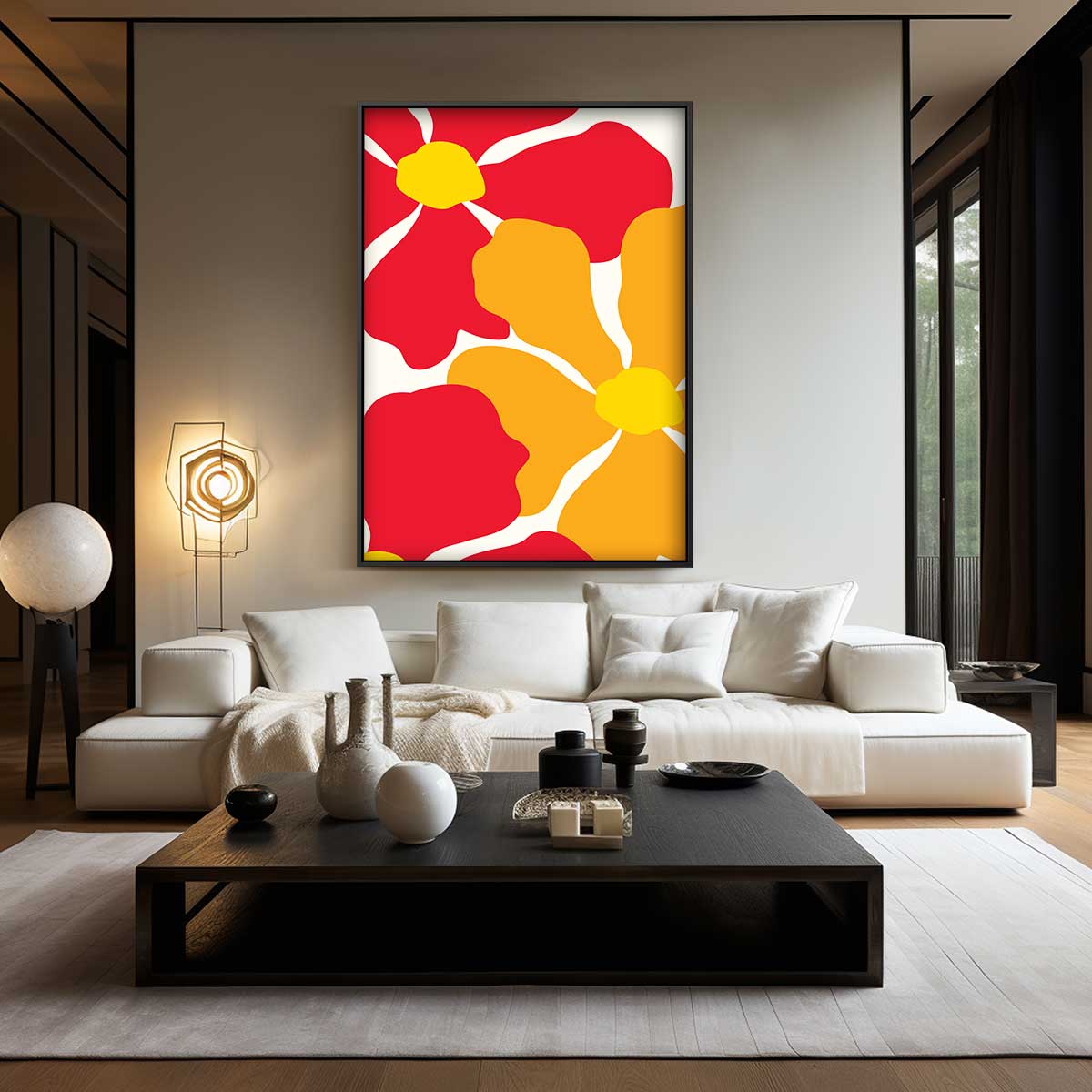 Bloemrijke Kleurexplosie Kunstwerk-canvas-dibond-plexiglas-wanddecoratie-WallArtistic