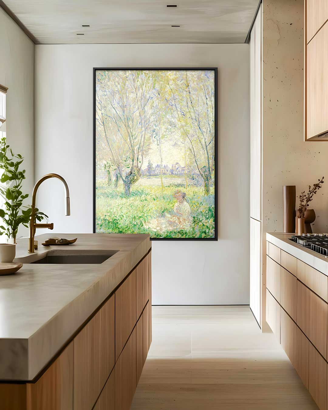 Zomerdag onder de Bomen Kunstwerk-canvas-dibond-plexiglas-wanddecoratie-WallArtistic