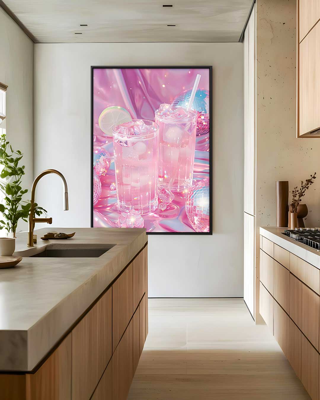 Sprankelende Roze Drankjes Kunstwerk-canvas-dibond-plexiglas-wanddecoratie-WallArtistic
