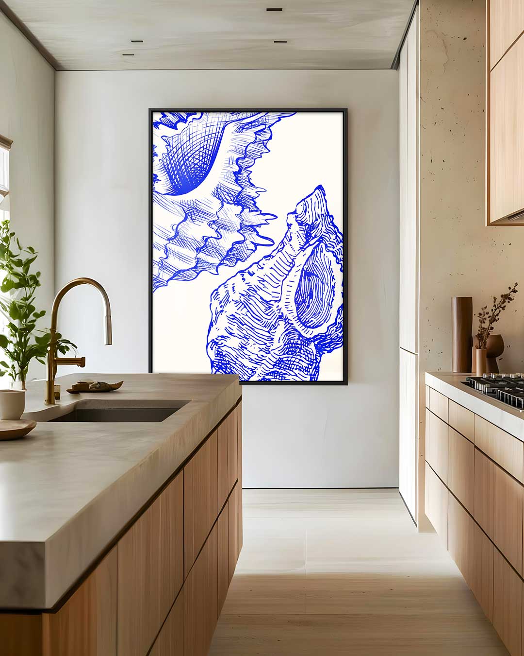 Zeegeheimen in Blauw Kunstwerk-canvas-dibond-plexiglas-wanddecoratie-WallArtistic