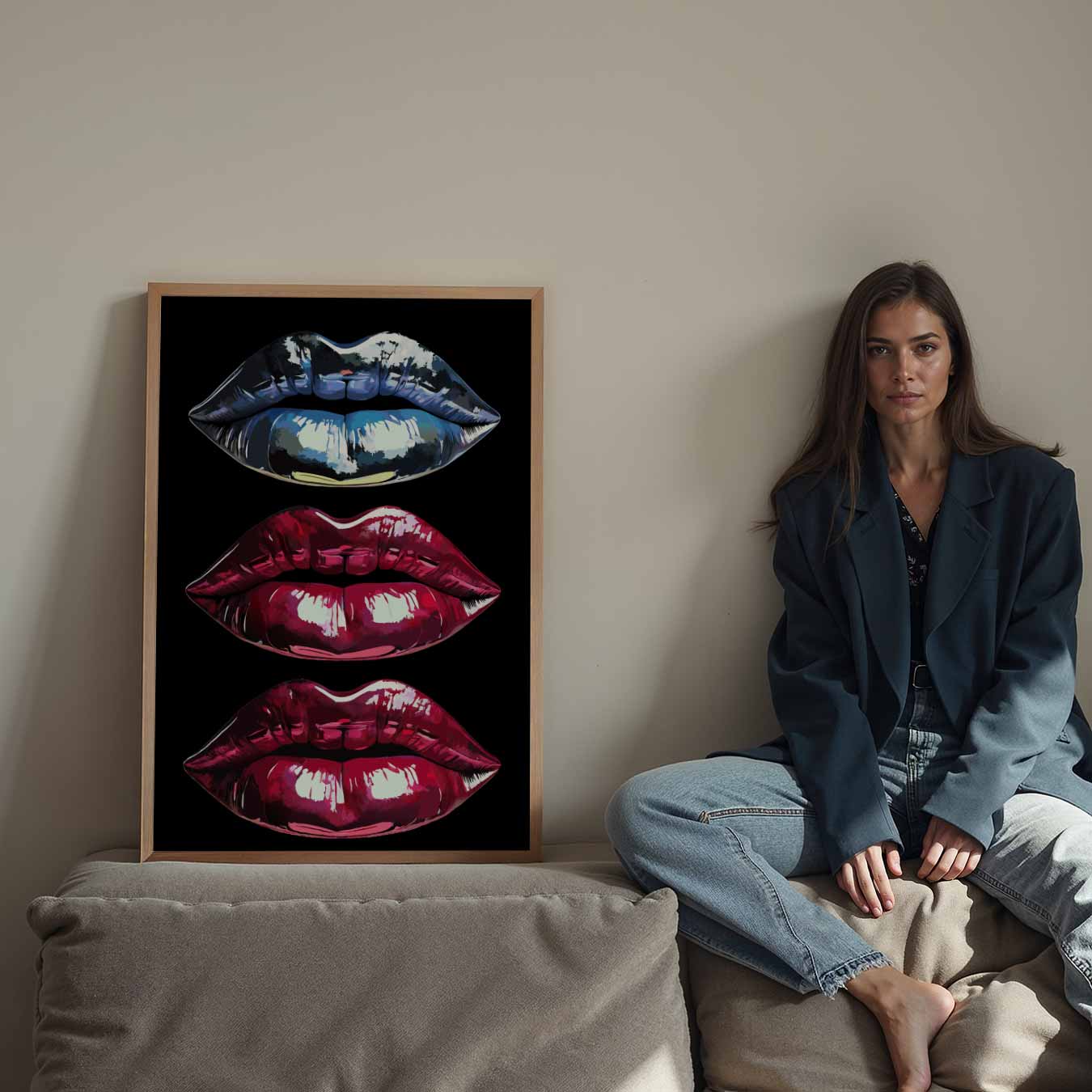 Kleurrijke Lippenkunst Poster-WallArtistic