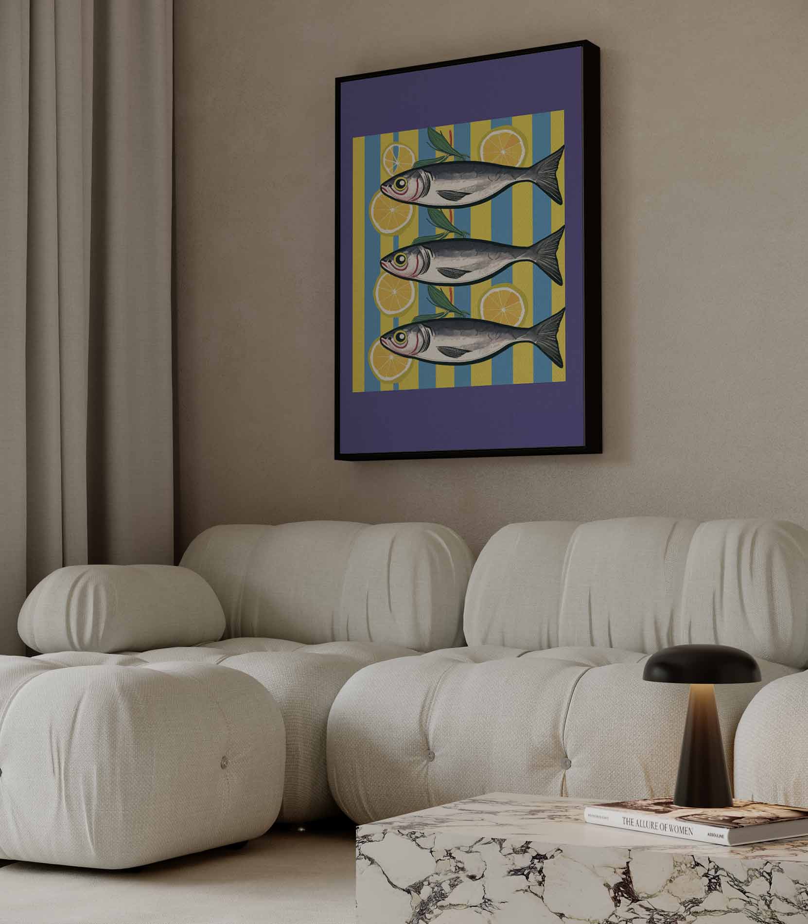 Zomerse Vischarmonie Kunstwerk-canvas-dibond-plexiglas-wanddecoratie-WallArtistic