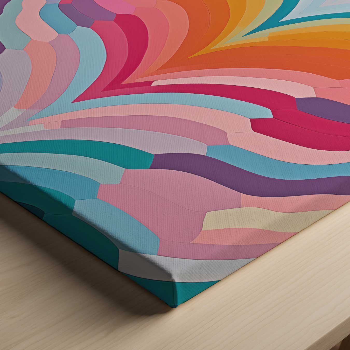 Kleurrijke Golven Kunstwerk-canvas-dibond-plexiglas-wanddecoratie-WallArtistic
