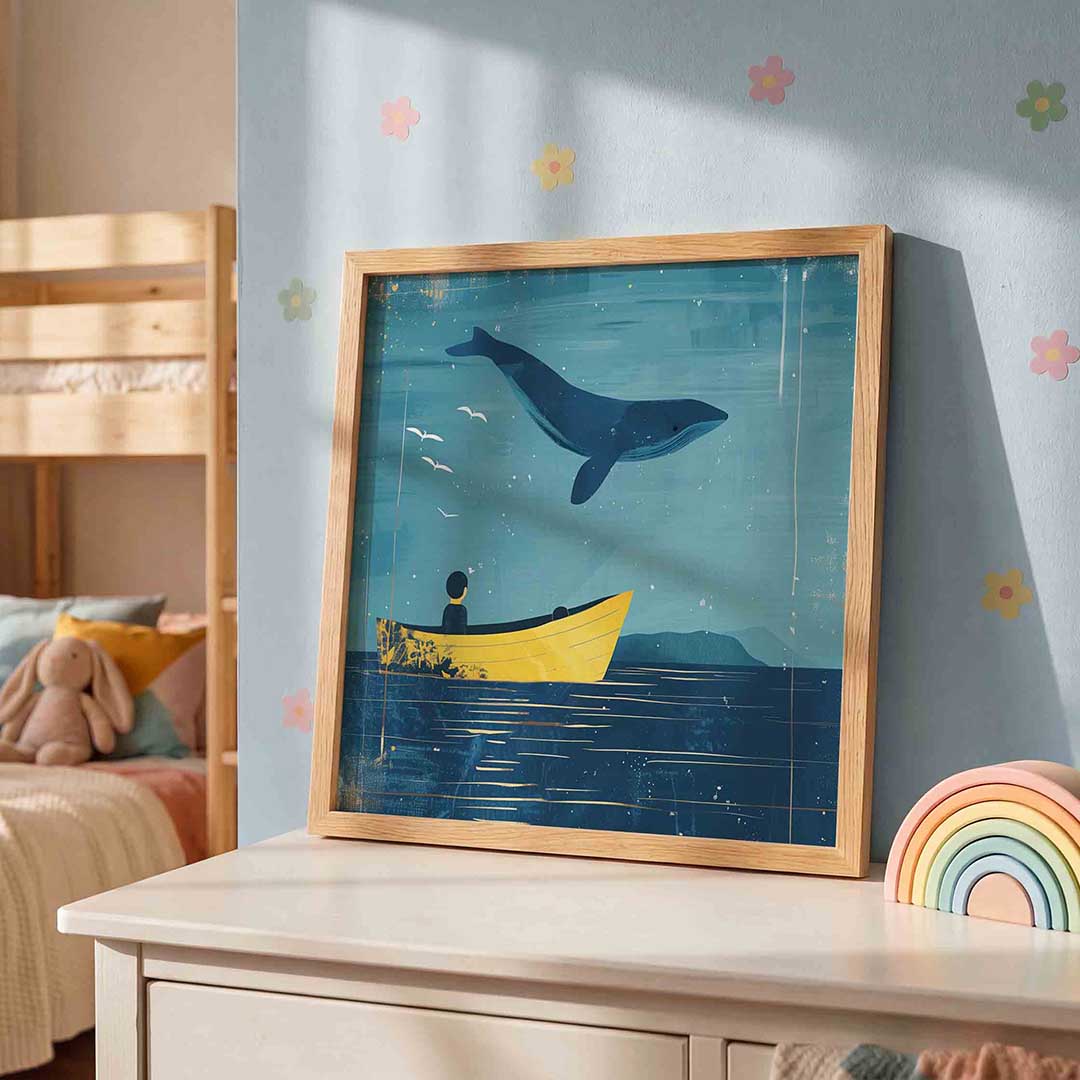 Walvis en boot Poster