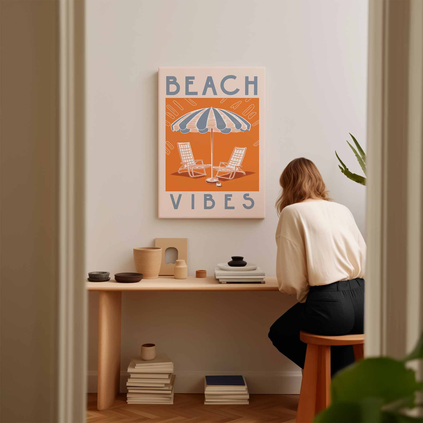 Zomerse Strandvibes Kunstwerk-canvas-dibond-plexiglas-wanddecoratie-WallArtistic