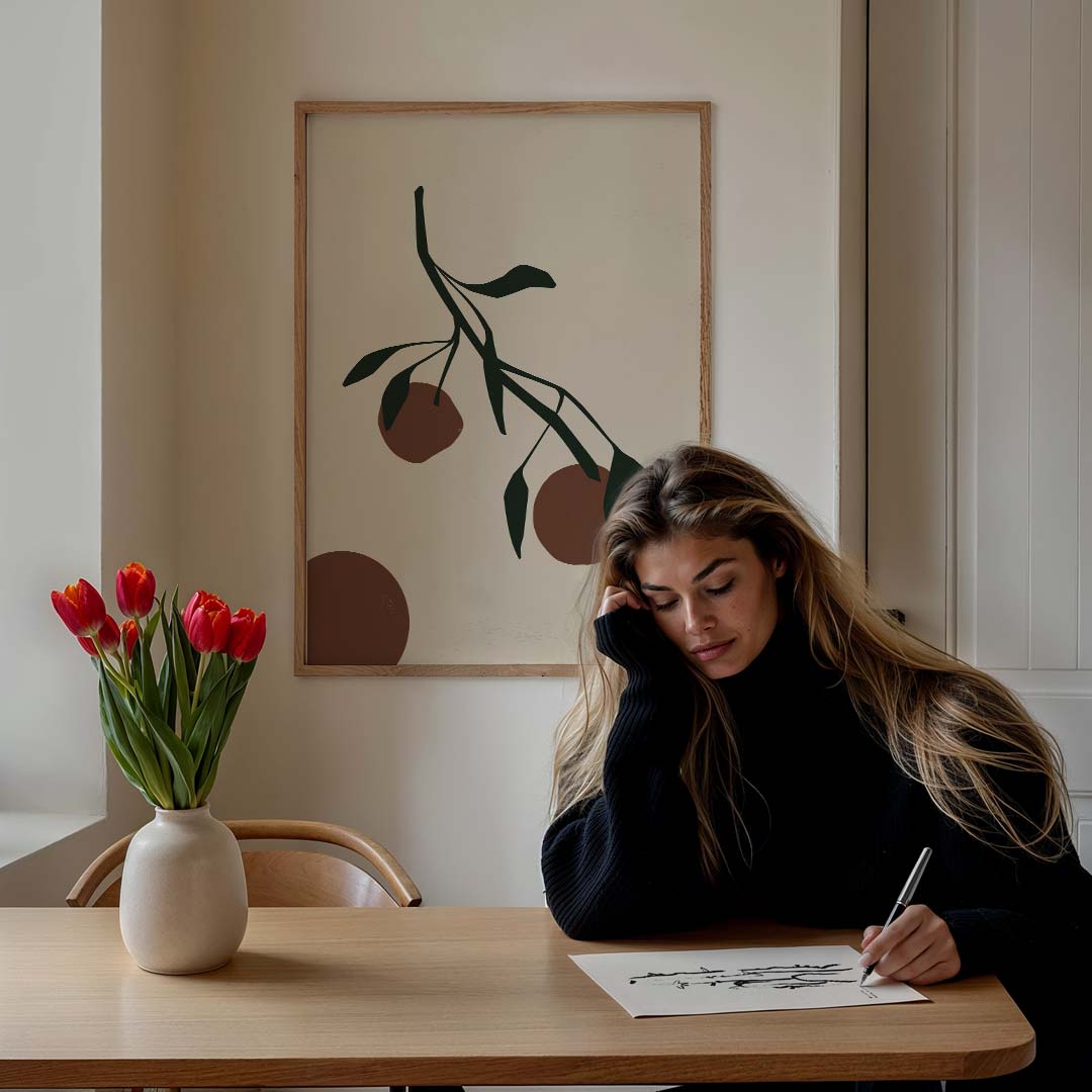 Zomerse Tak Abstracte Kunstposter-WallArtistic