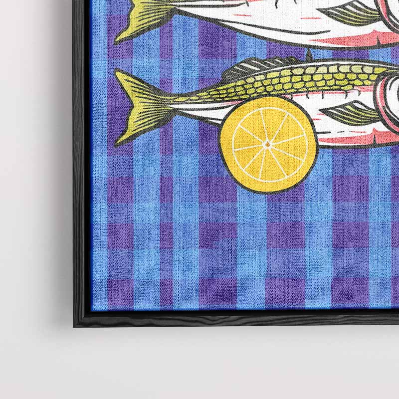 Vrolijke Vissen Met Citroen Kunstwerk-canvas-dibond-plexiglas-wanddecoratie-WallArtistic