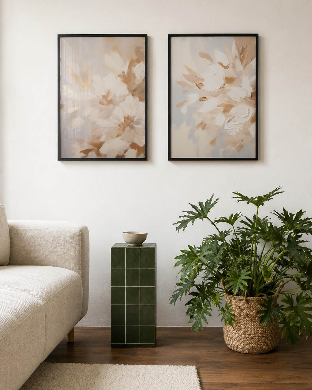 Bloemige vormen Posterset