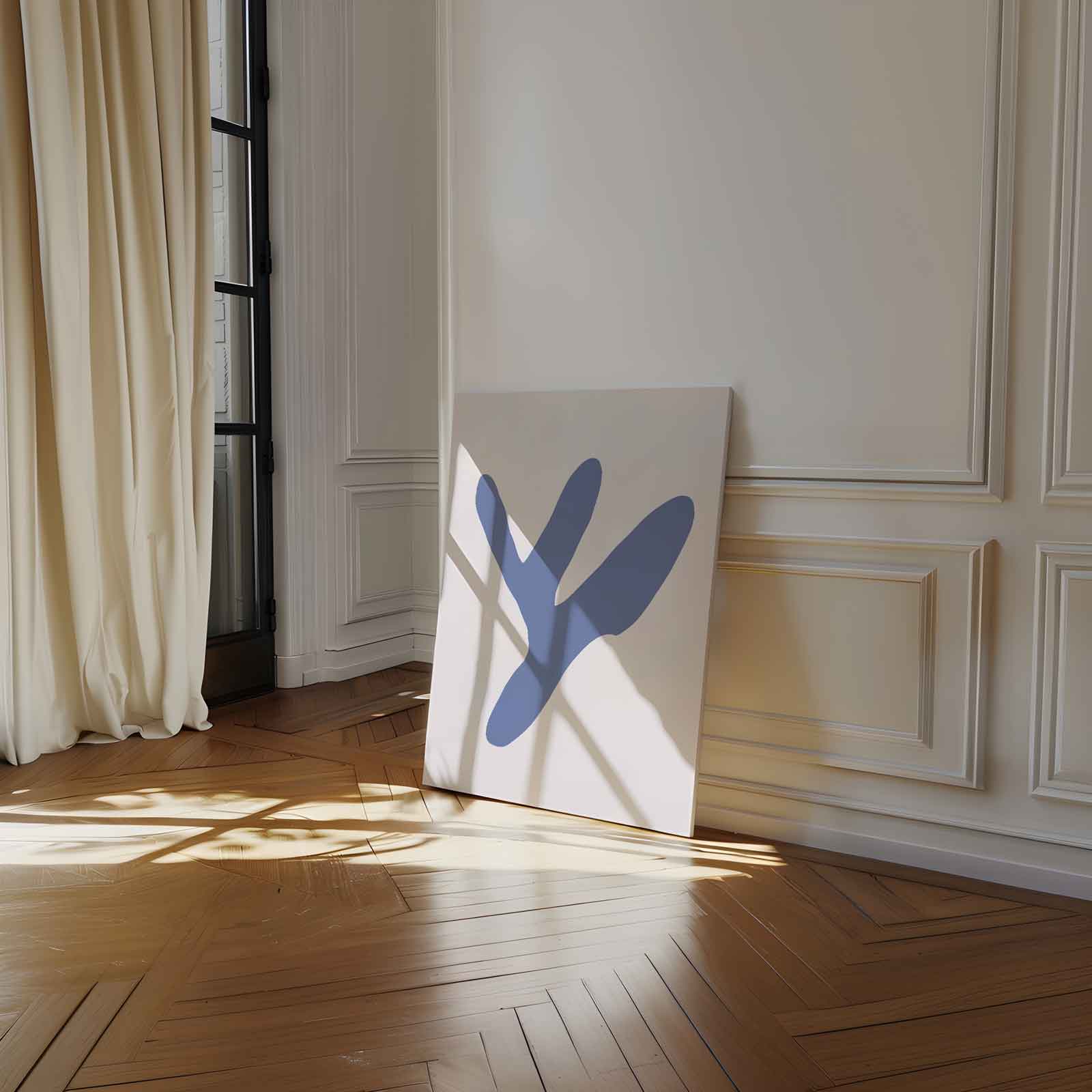 Abstract Blauw Tak Design Kunstwerk-canvas-dibond-plexiglas-wanddecoratie-WallArtistic