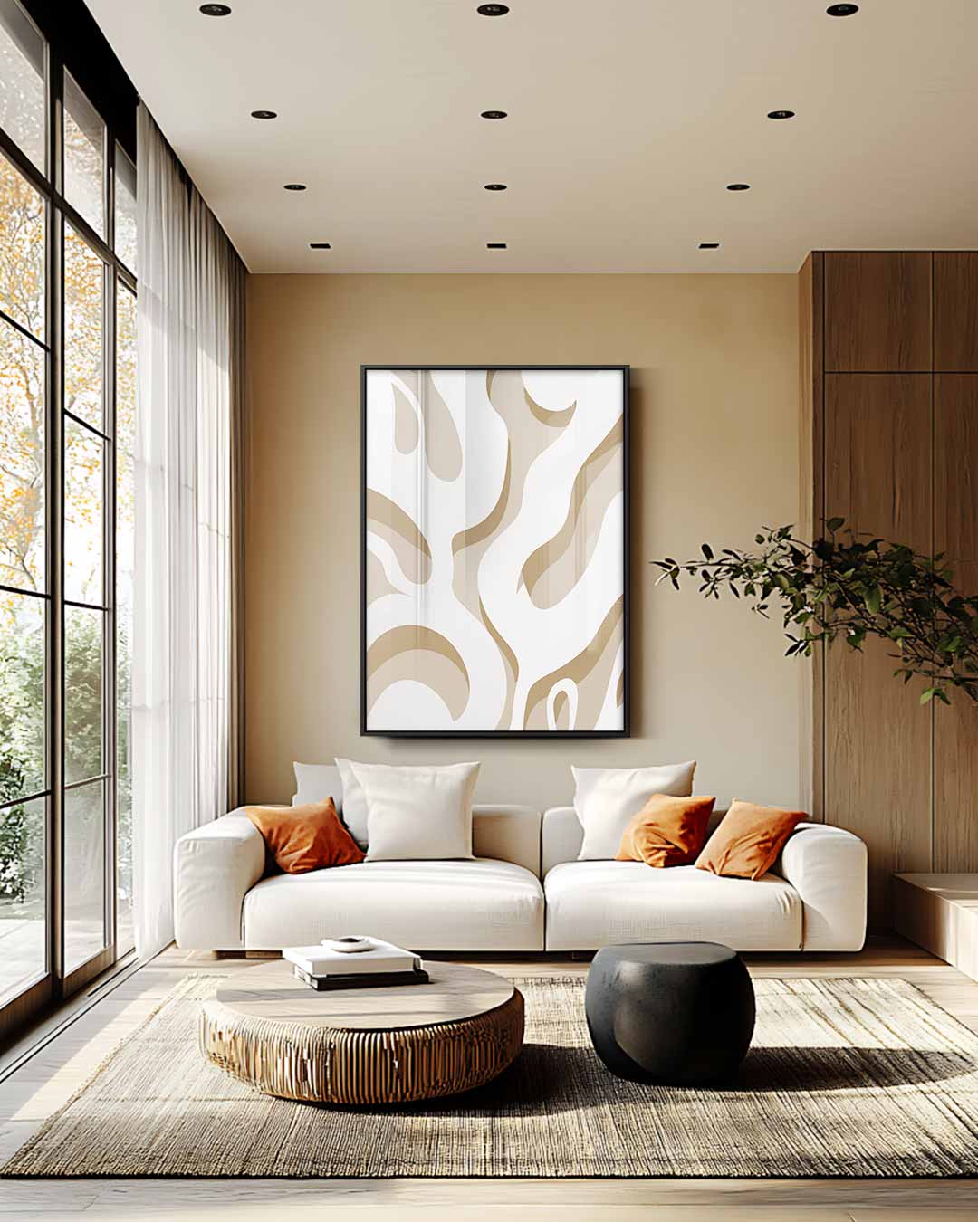Vloeiende Lijnen Canvas Kunstwerk-canvas-dibond-plexiglas-wanddecoratie-WallArtistic