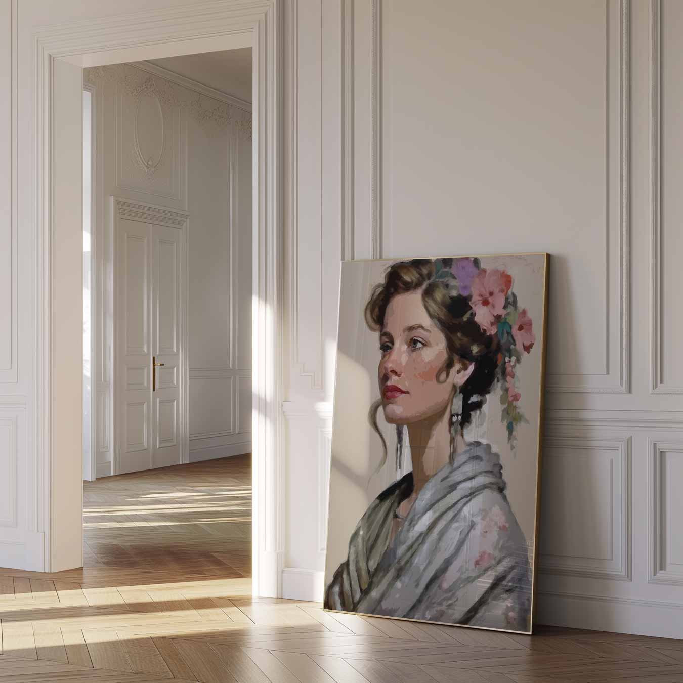 Vrouwelijke Elegantie In Bloemenpracht Poster