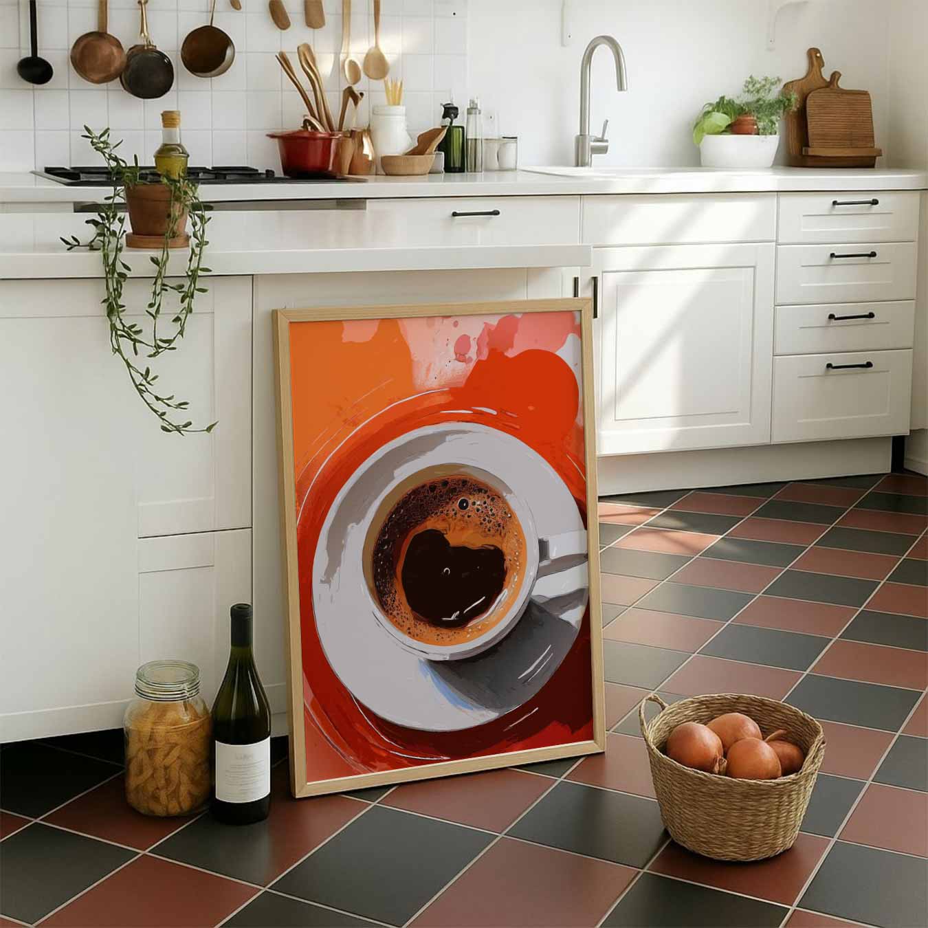 Warm Hart Cappuccino Poster-WallArtistic