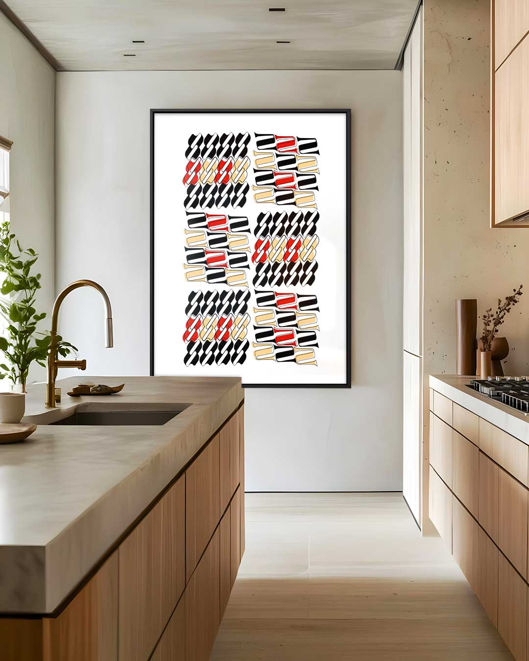 Kleurrijke Flessen Abstract Kunstwerk-canvas-dibond-plexiglas-wanddecoratie-WallArtistic