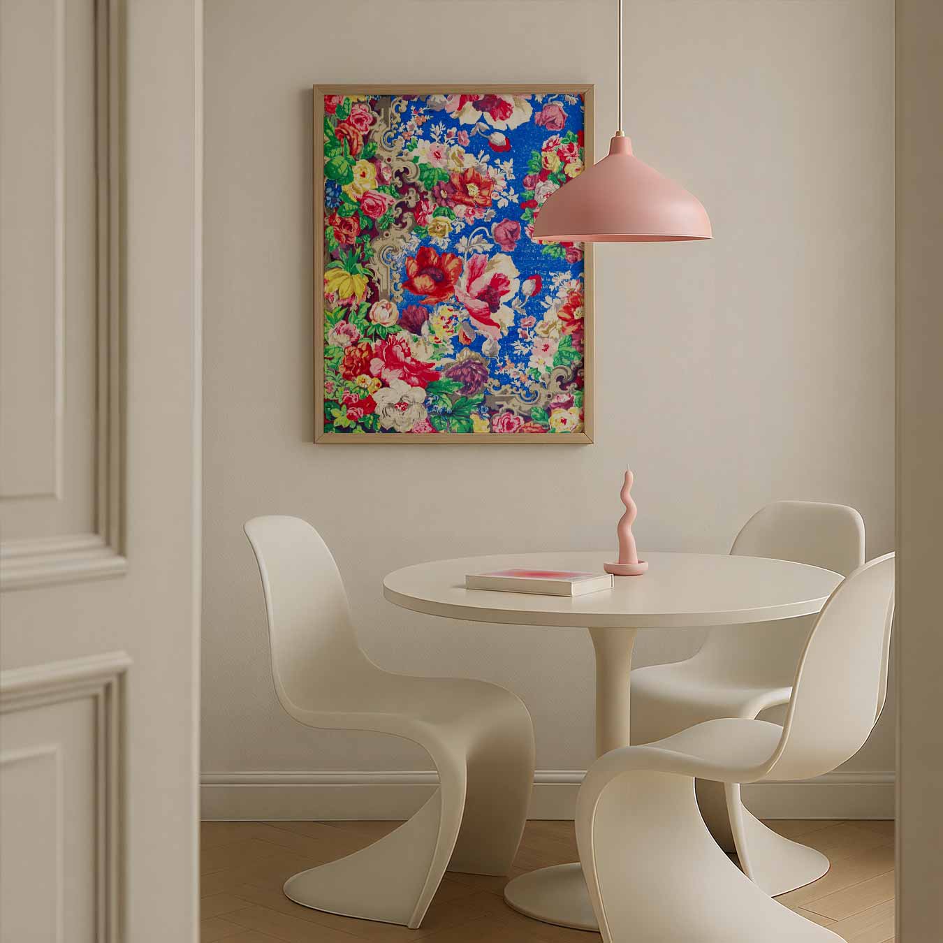 Bloemenpracht op een Hemelsblauwe Achtergrond Poster