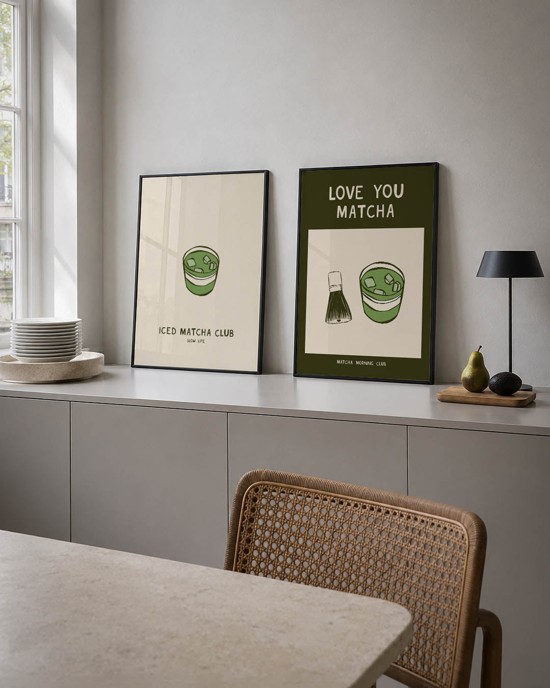 Groene drank illustratie Posterset