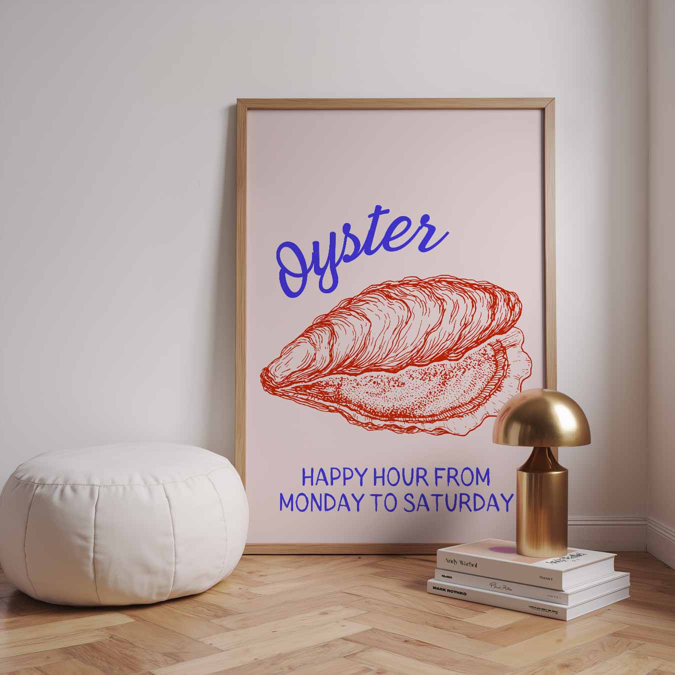 Stijlvolle Oester Happy Hour Poster-WallArtistic