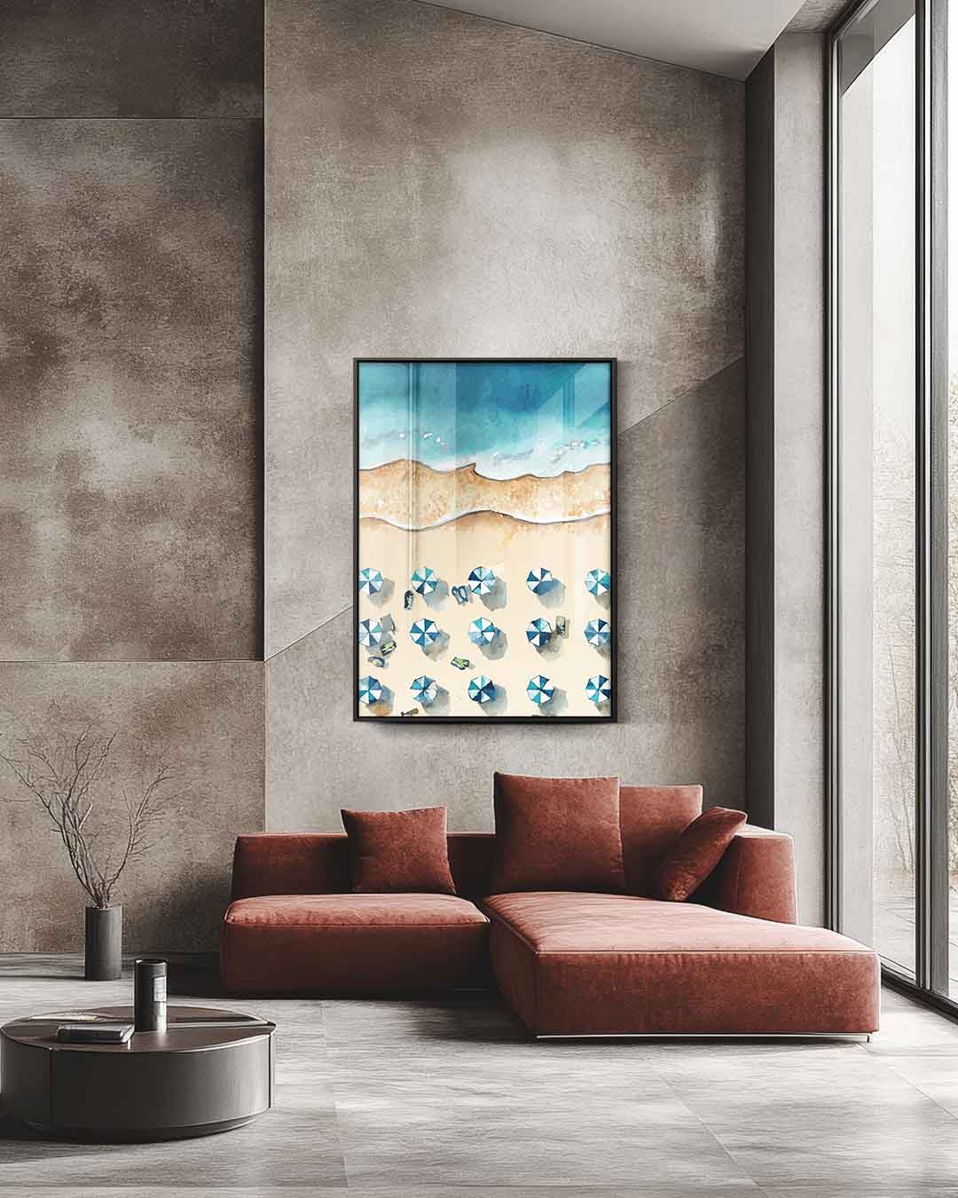 Strandparadijs van Boven Kunstwerk-canvas-dibond-plexiglas-wanddecoratie-WallArtistic