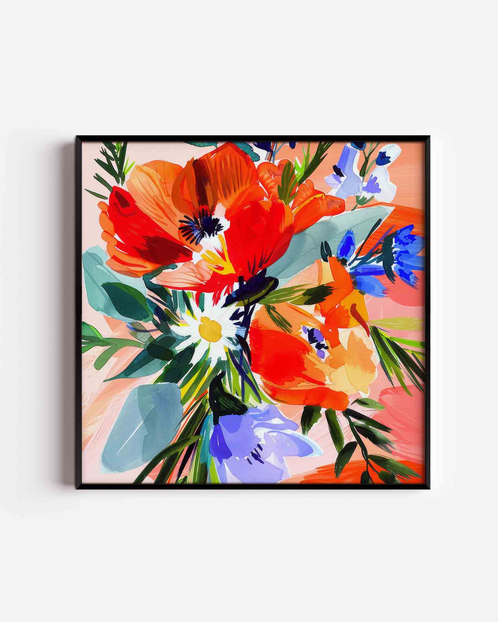 Bloemen in levendige kleuren Poster