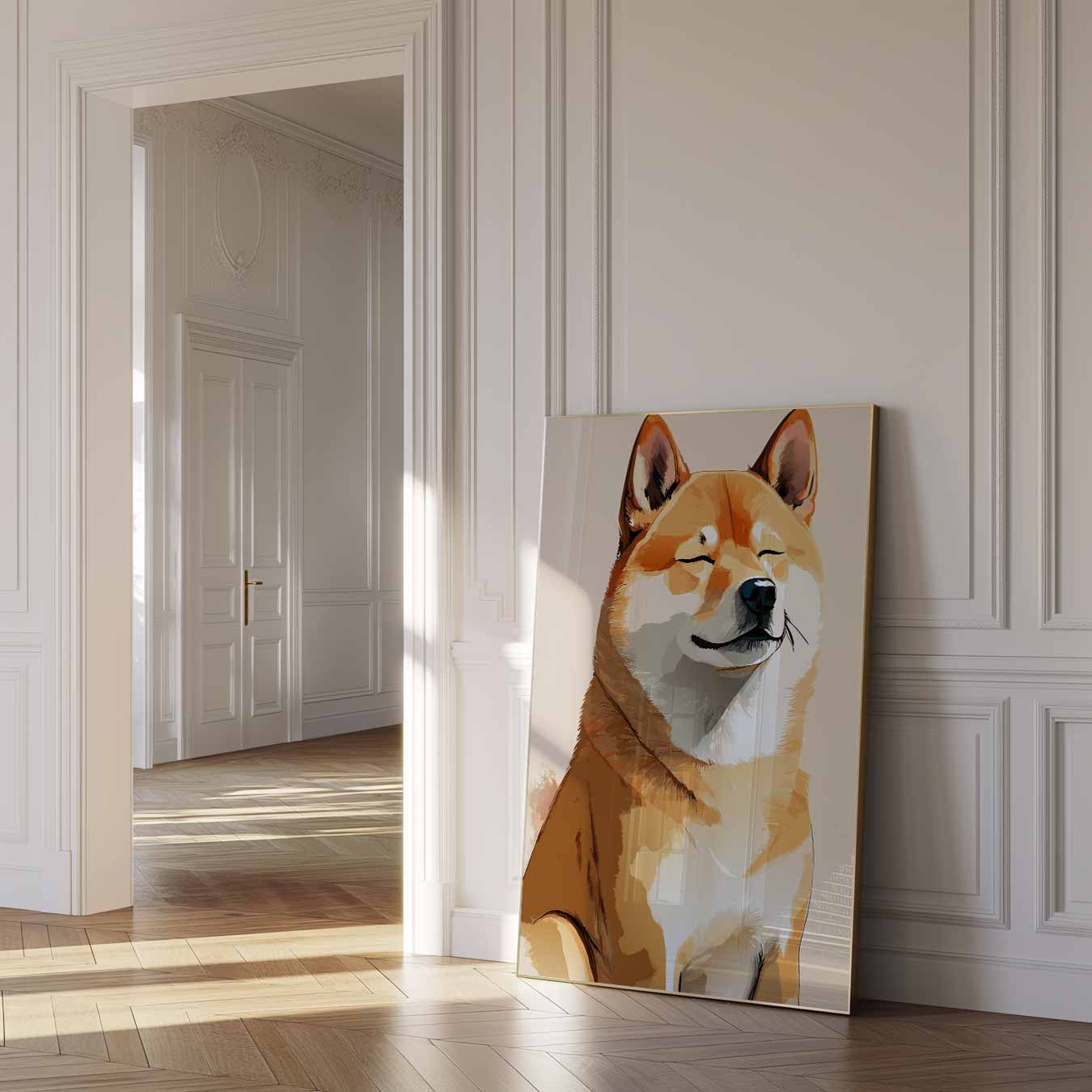 Schattige Shiba Inu Illustratie Poster-WallArtistic