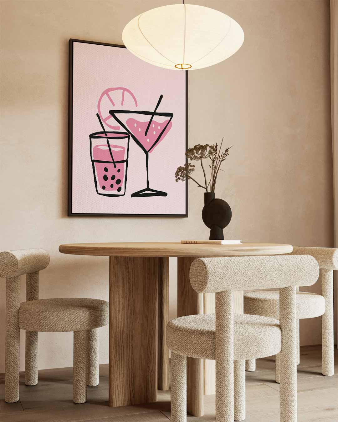 Verfrissende Cocktail Illustratie Kunstwerk-canvas-dibond-plexiglas-wanddecoratie-WallArtistic