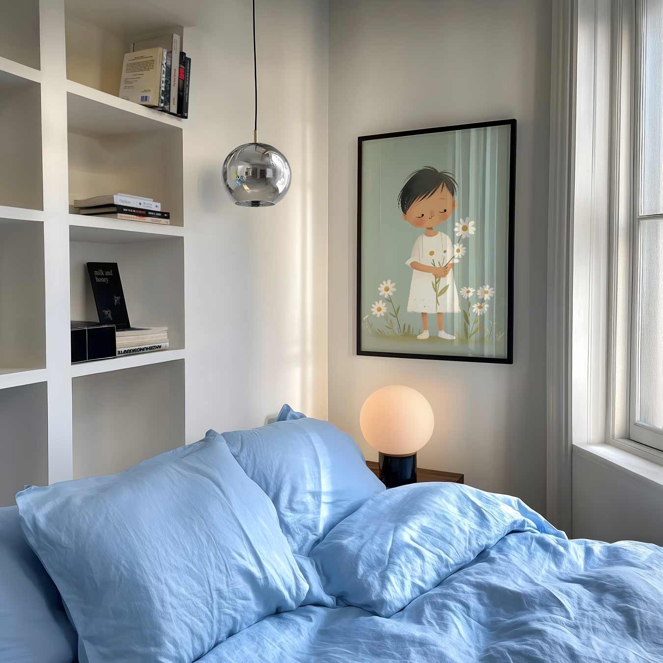 Dromerige Bloemenillustratie Kinderkamer Poster-WallArtistic