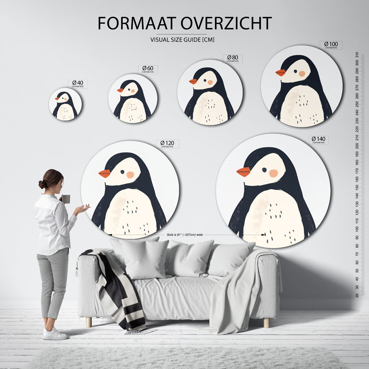 Pinguïn Muurcirkel