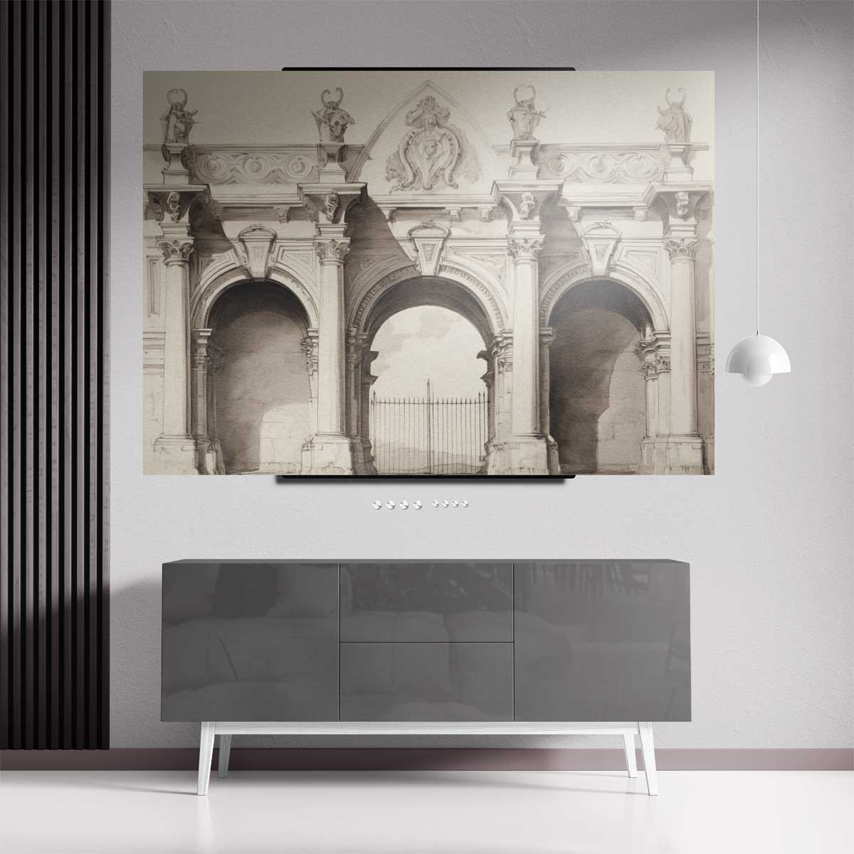 Klassieke Boogstructuur Illustratie Kunstwerk-canvas-dibond-plexiglas-wanddecoratie-WallArtistic
