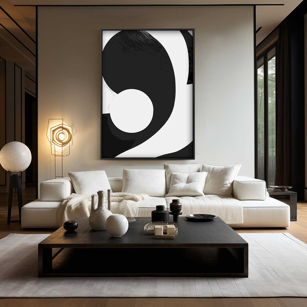 Abstracte Contrasten Kunstwerk-canvas-dibond-plexiglas-wanddecoratie-WallArtistic