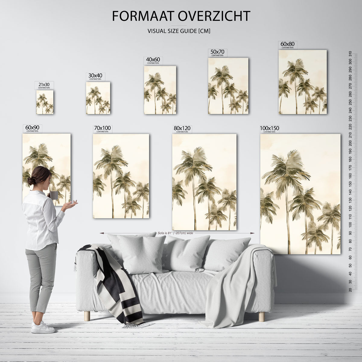 Palmboom silhouetten Poster