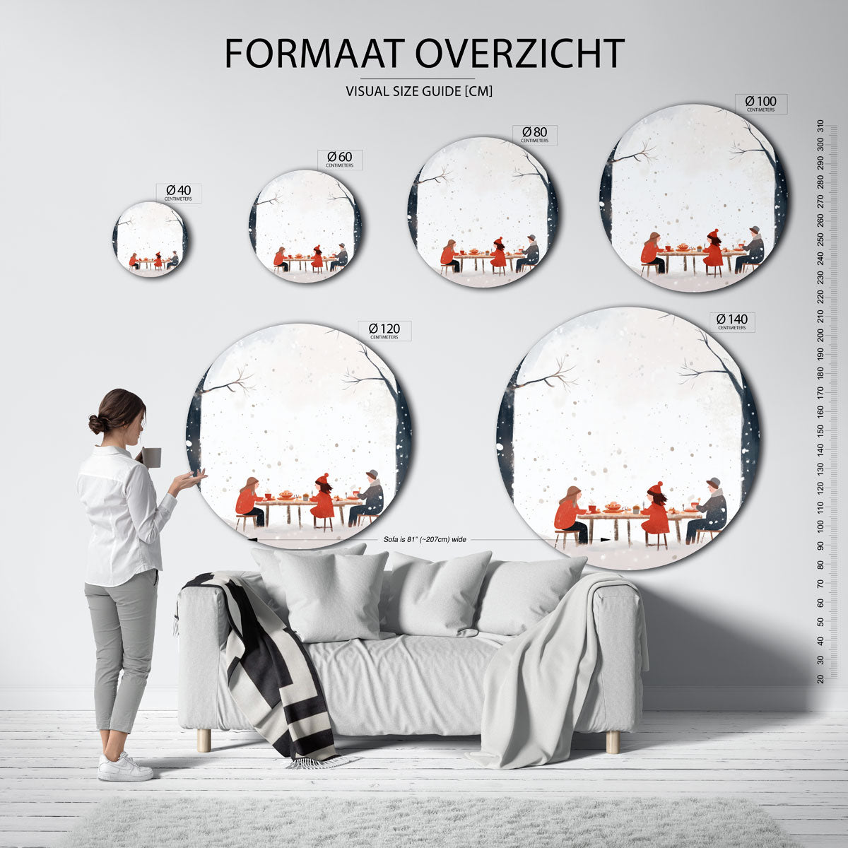 Winterse tafelscene Muurcirkel
