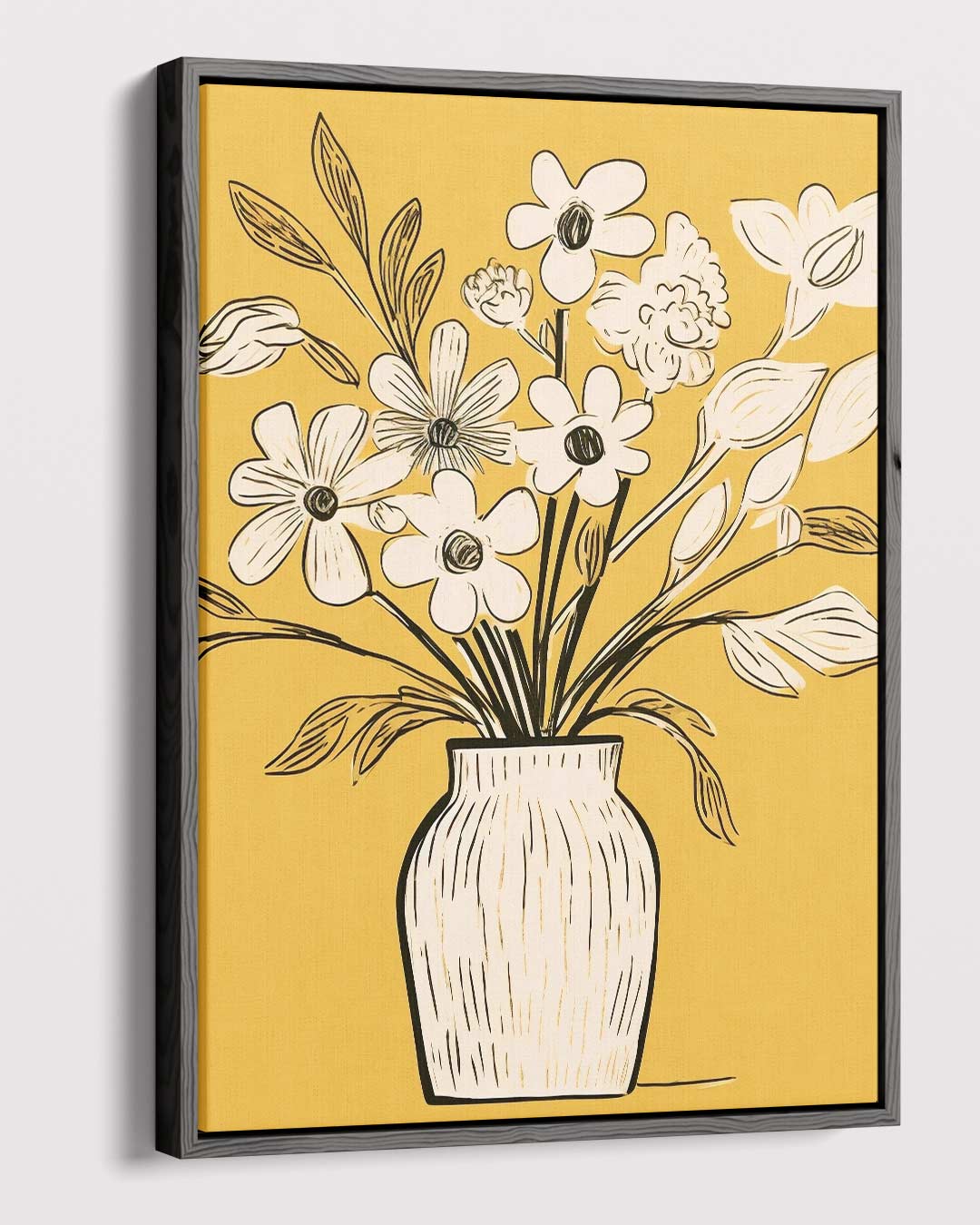 Bloemen in Gele Warmte Kunstwerk-canvas-dibond-plexiglas-wanddecoratie-WallArtistic