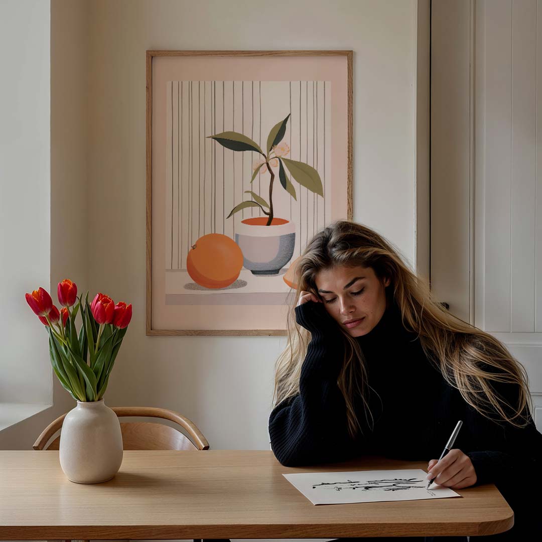 Zachte Botanische Kunst Poster-WallArtistic