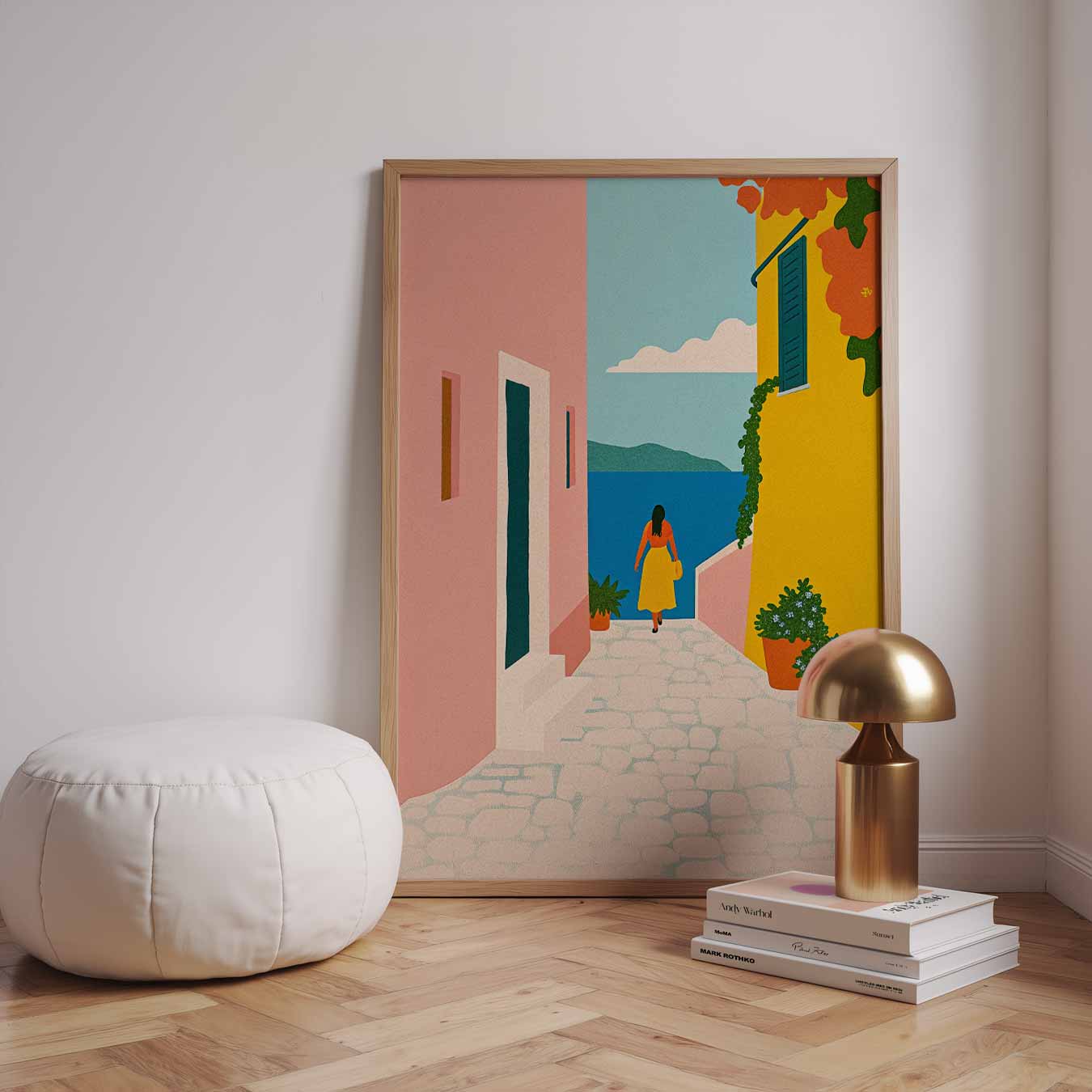 Zonnige Middellandse Zee Wandeling Poster-WallArtistic