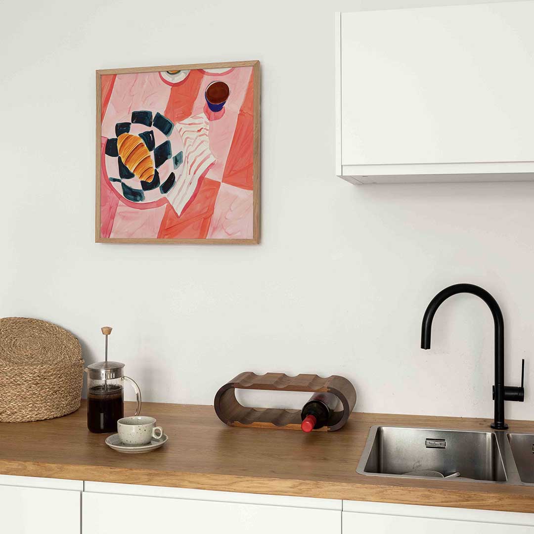 Ontbijt met croissant Poster