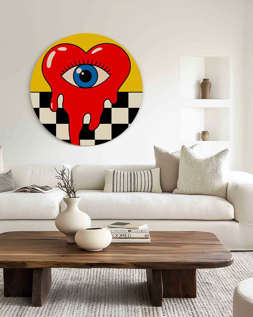 Rood hart met oog Muurcirkel