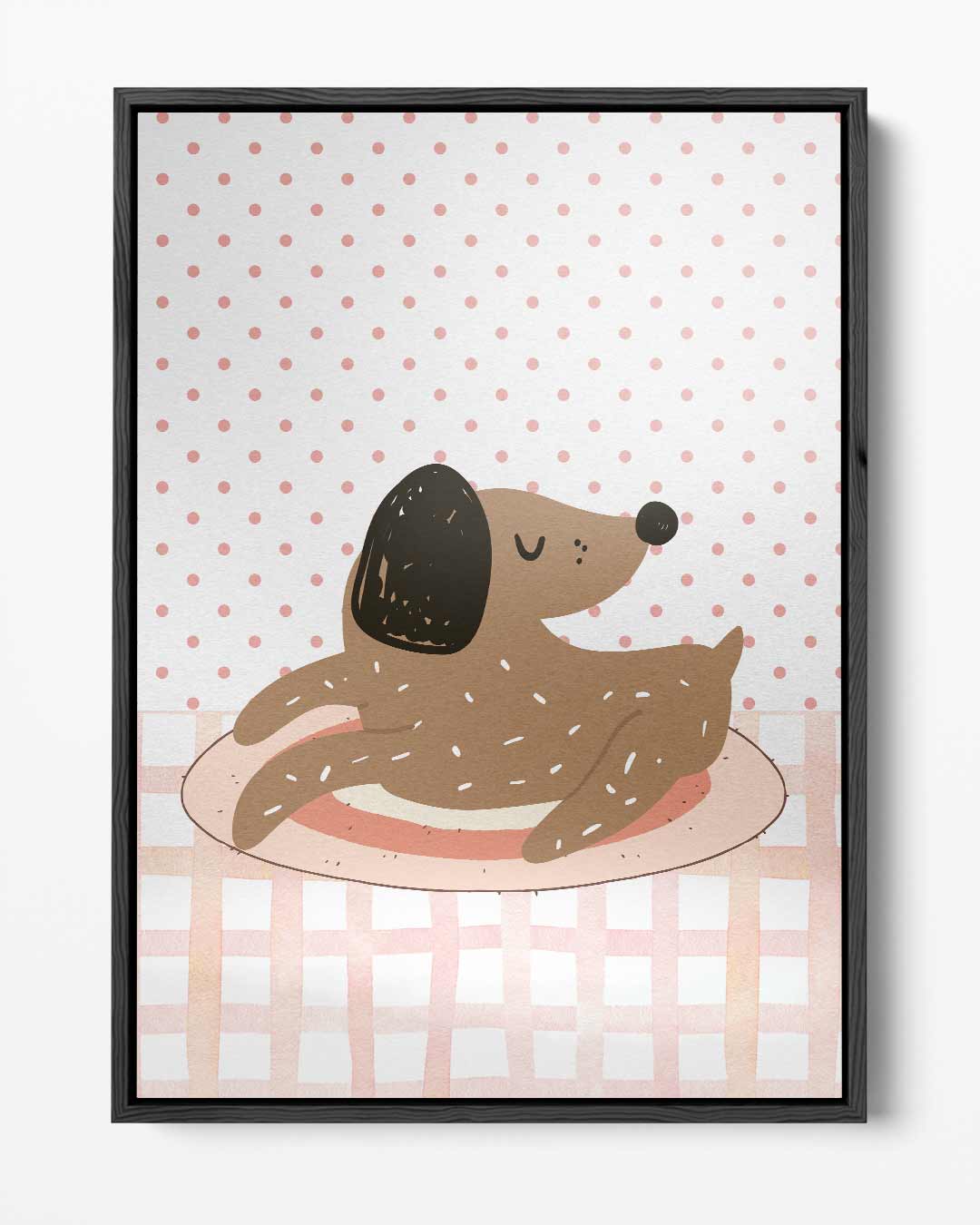Schattige Slapende Hond Kunstwerk-canvas-dibond-plexiglas-wanddecoratie-WallArtistic