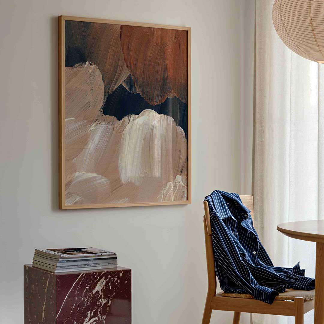 Abstracte penseelstreken Poster