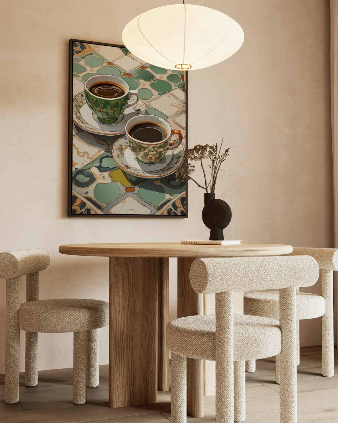 Koffie Betovering op Keramische Tegels Kunstwerk-canvas-dibond-plexiglas-wanddecoratie-WallArtistic