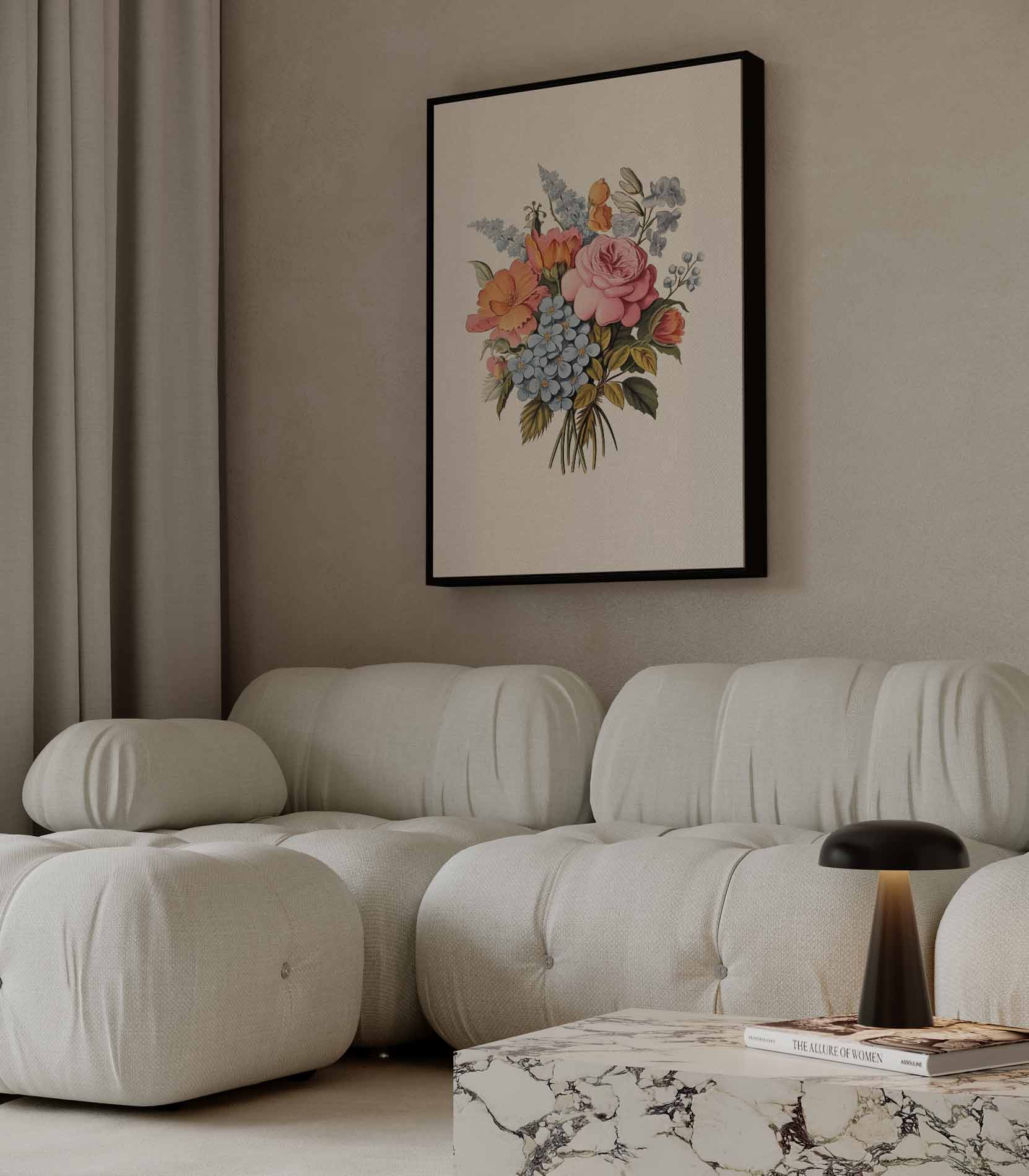 Bloemenpracht in Pasteltinten Kunstwerk-canvas-dibond-plexiglas-wanddecoratie-WallArtistic