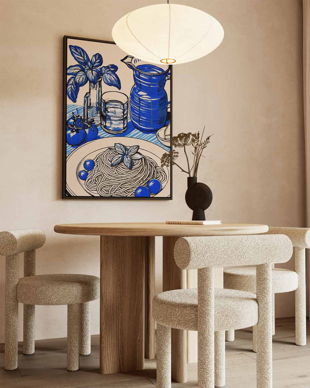 Blauwe Pracht in de Keuken Kunstwerk-canvas-dibond-plexiglas-wanddecoratie-WallArtistic