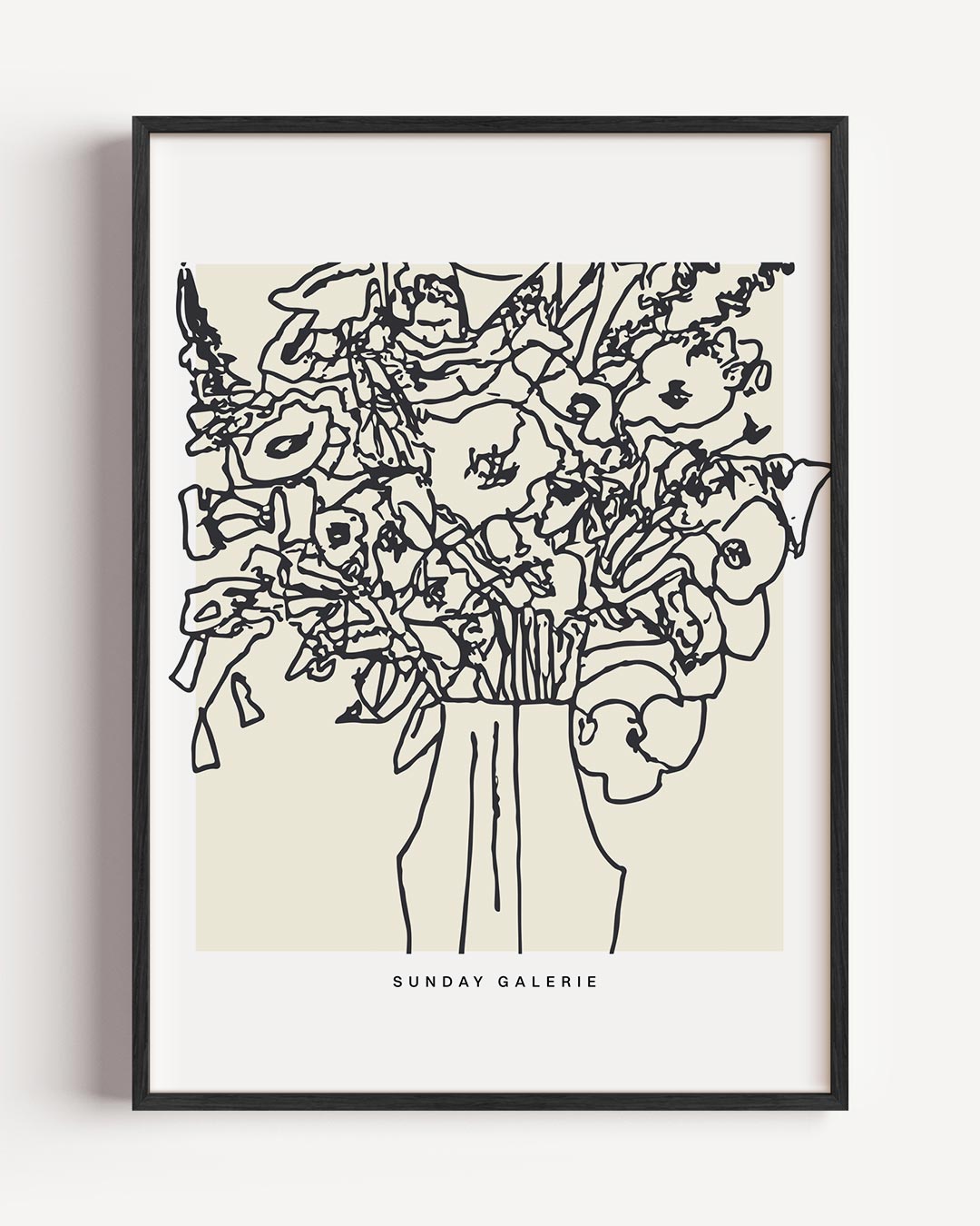 Bloemenschilderij Lijntekening Poster-WallArtistic