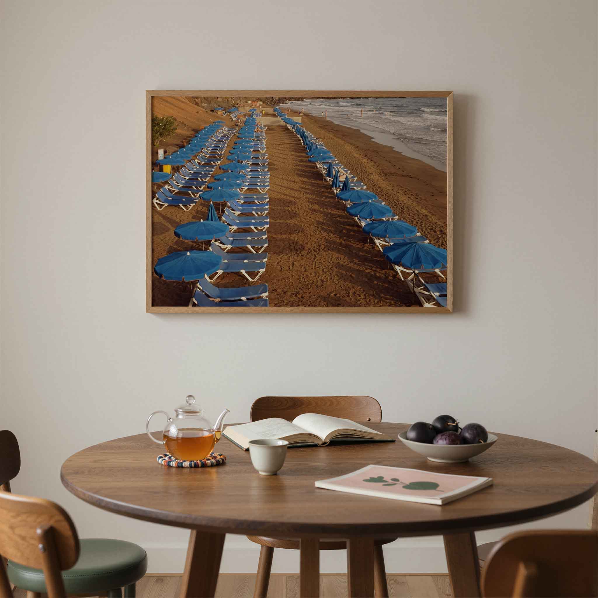 Strandstoelen en parasols Poster