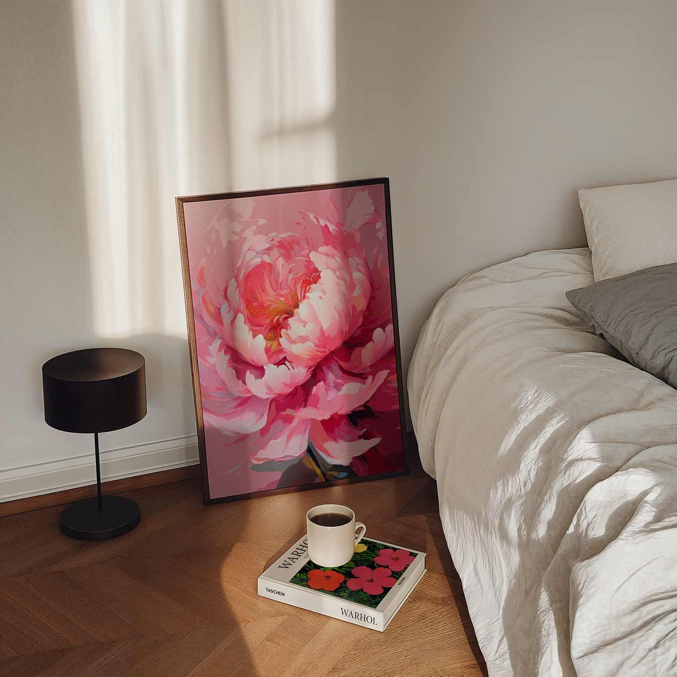 Betoverende Roze Pioenroos Poster
