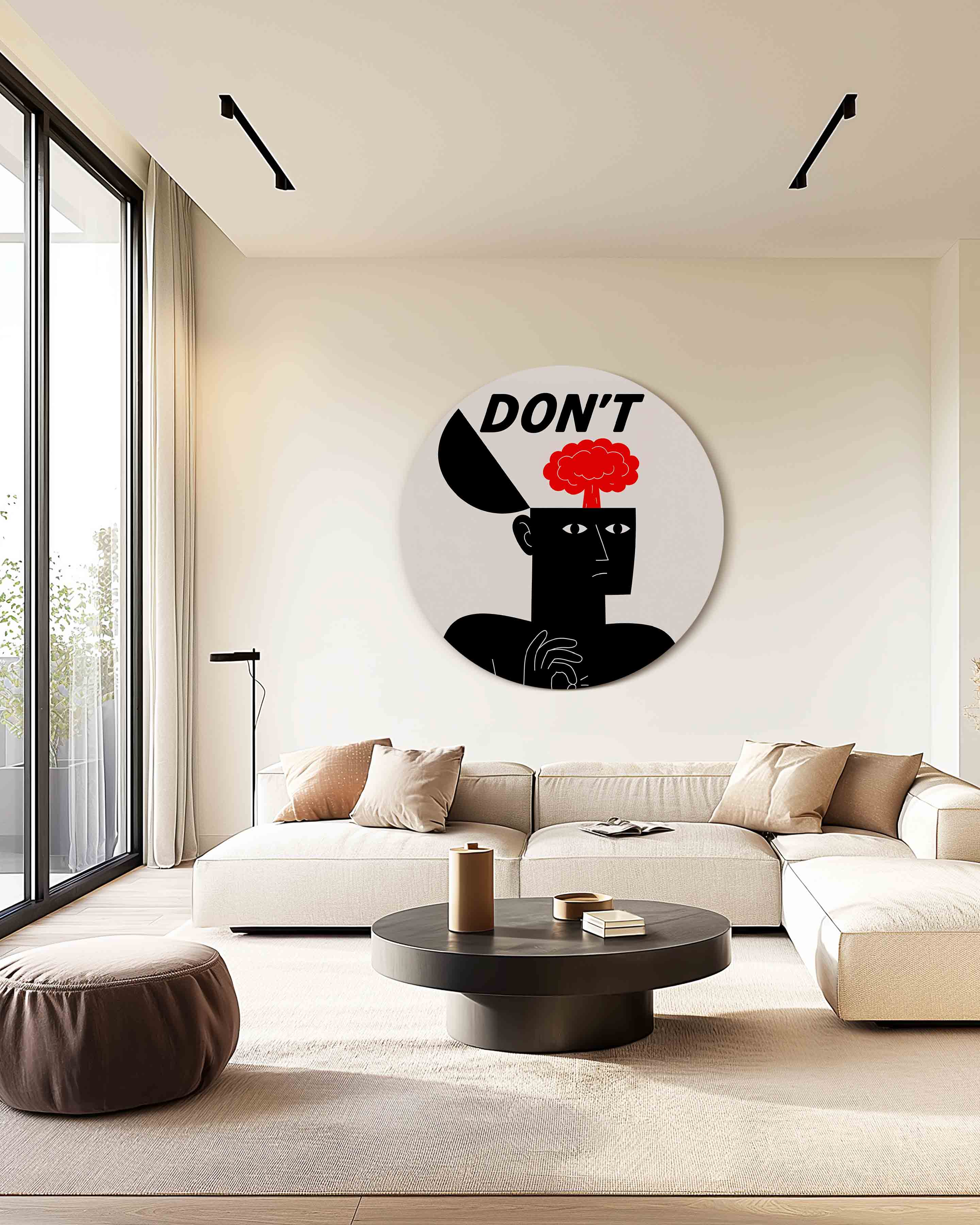 Grafische figuur met tekst Muurcirkel