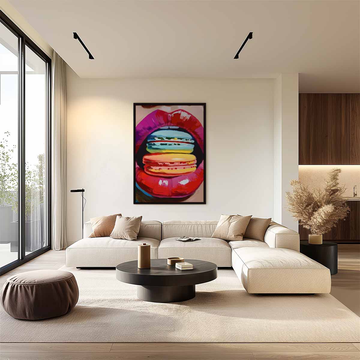 Kleurrijke Macaron Verleiding Kunstwerk-canvas-dibond-plexiglas-wanddecoratie-WallArtistic
