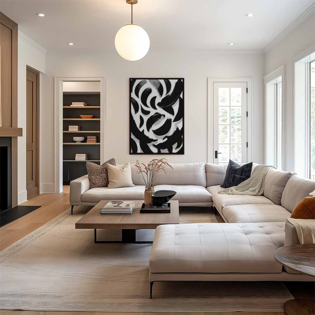 Dans van Zwart en Wit Kunstwerk-canvas-dibond-plexiglas-wanddecoratie-WallArtistic