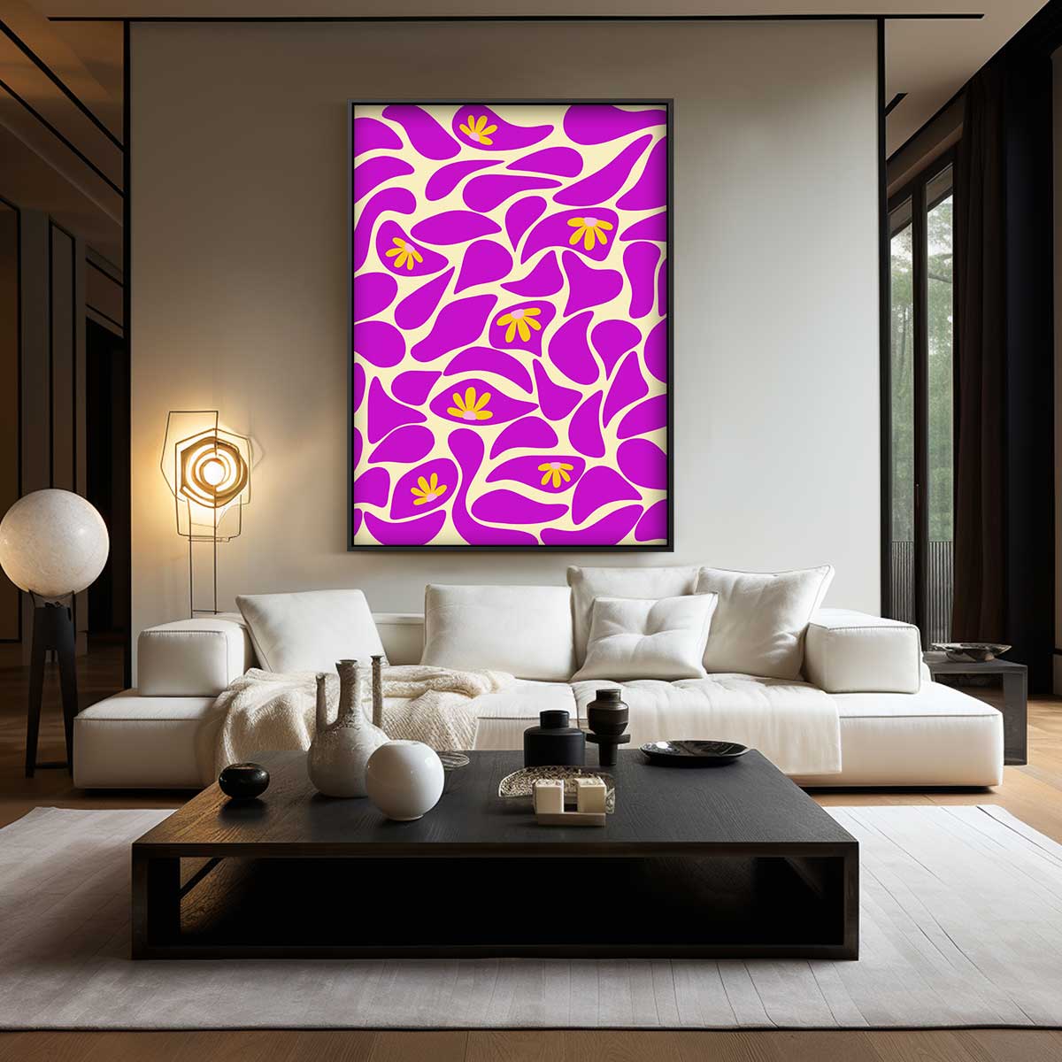 Vrolijke Bloemen Abstract Kunstwerk-canvas-dibond-plexiglas-wanddecoratie-WallArtistic